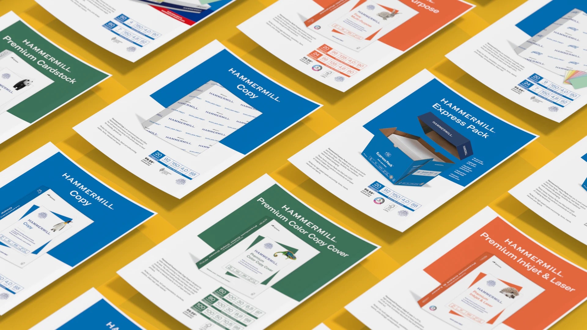 Many different paper info sheets