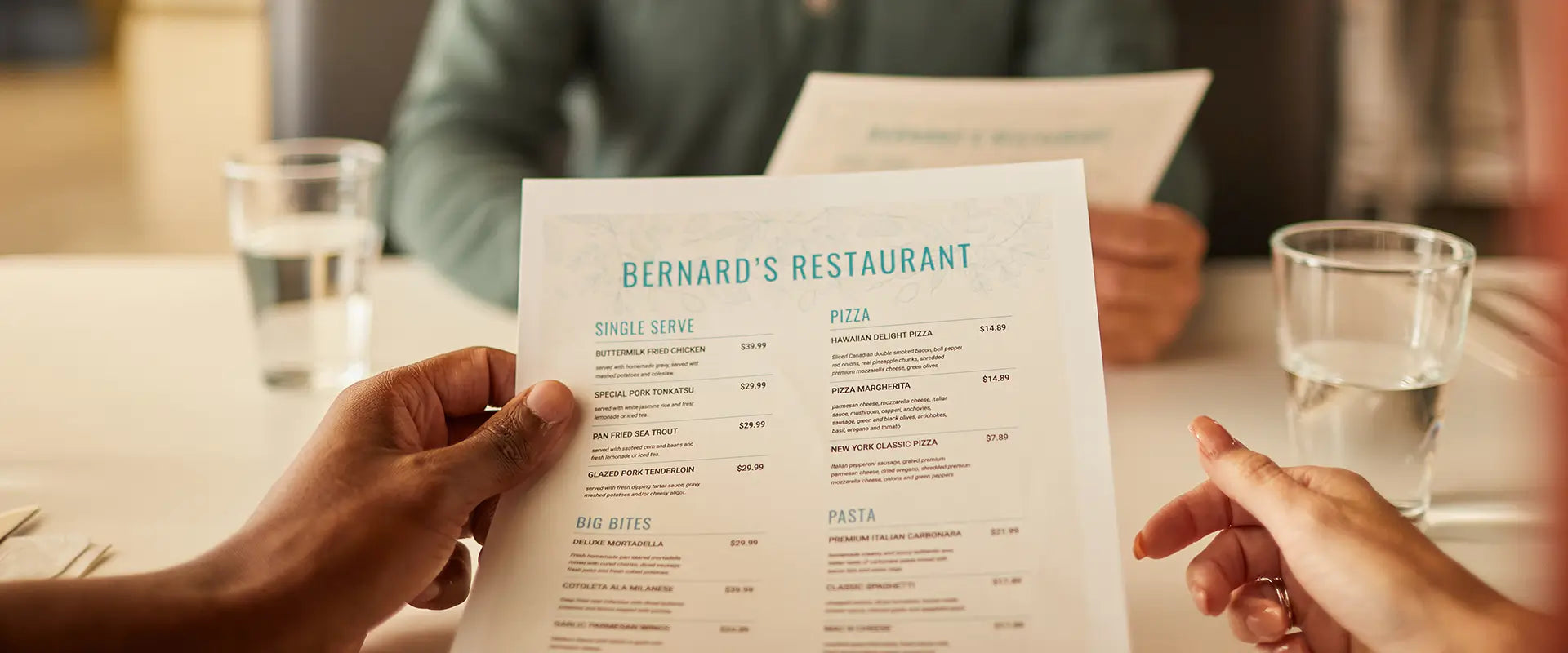 restaurant menu
