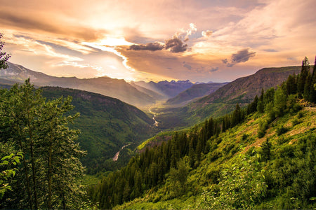 mountains and river valley