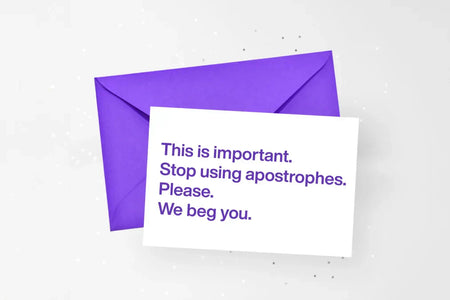 Purple envelope with a note