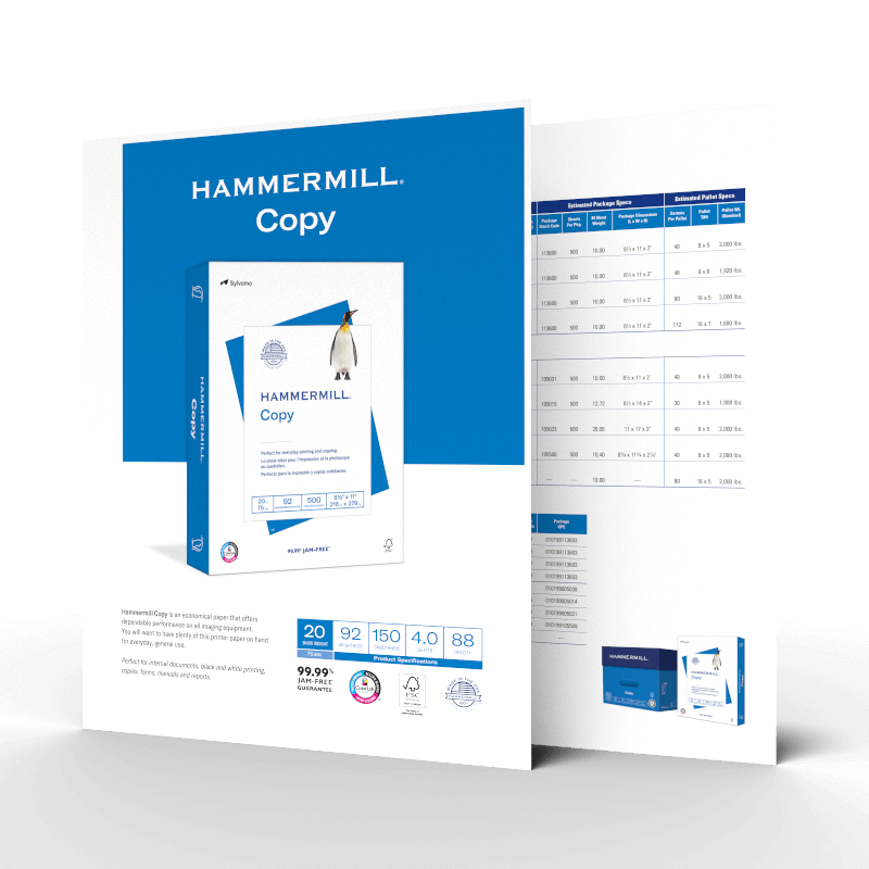 Hammermill 20lb Copy Paper, 8.5 x 11, 3 Ream Case, 1,500 Sheets, Made in  USA, Sustainably Sourced From American Family Tree Farms, 92 Bright, Acid