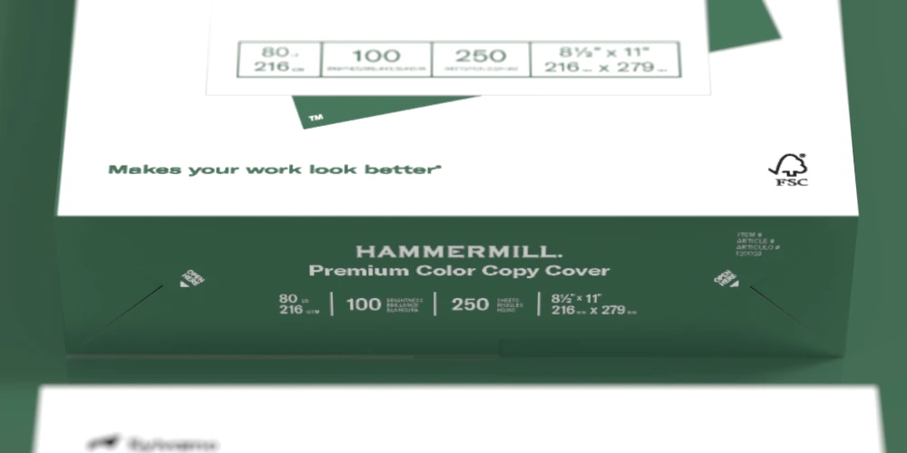 Hammermill 120024 Copier Digital Cover Stock 100 lbs. 8 1/2 x 11 Photo White 1500 Sheets